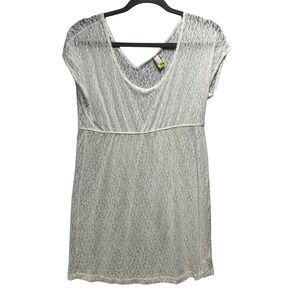 Free People Lace Mini Dress Womens Medium White Boho Coquette